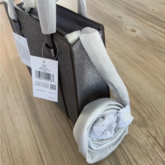 Kate Spade Kenzie Glitter Small Tote Bag KI959 Blueish Silver Purse NWT $329! - Picture 14 of 14